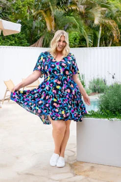 Proud Poppy Clothing Charlie Dress by Kasey Leopard by Kasey Rainbow Discount