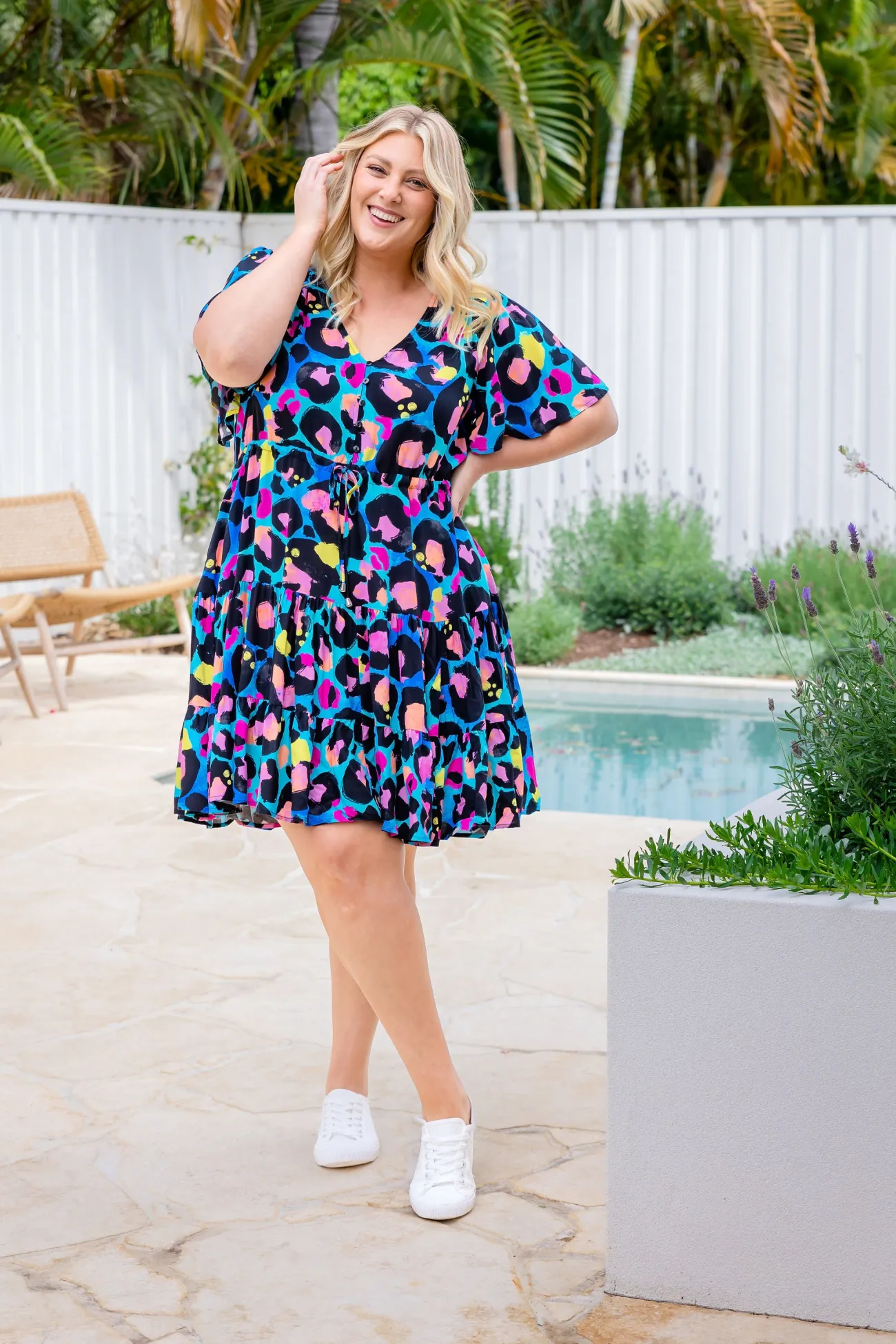 Proud Poppy Clothing Charlie Dress by Kasey Leopard by Kasey Rainbow Discount
