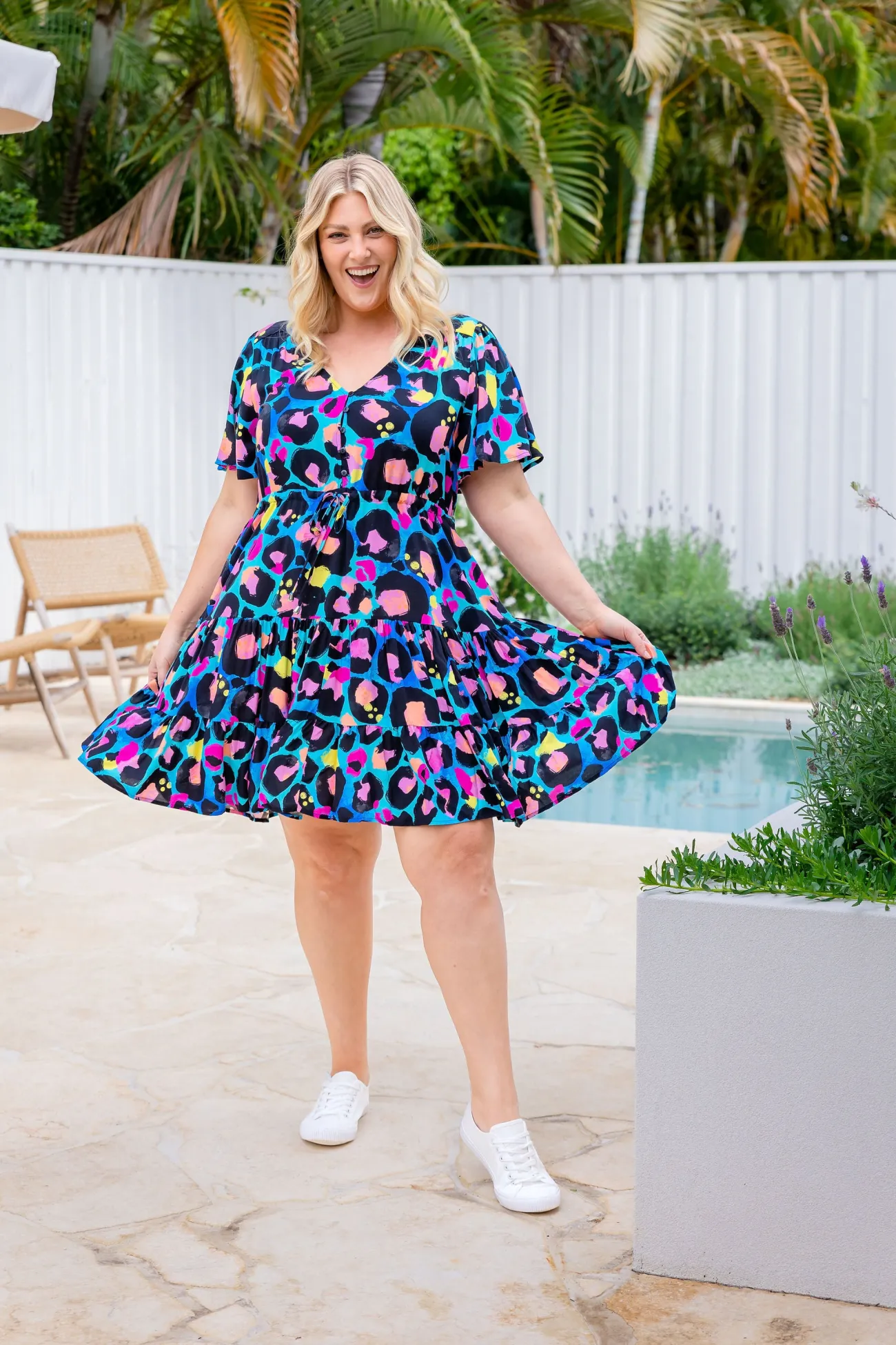 Proud Poppy Clothing Charlie Dress by Kasey Leopard by Kasey Rainbow Discount