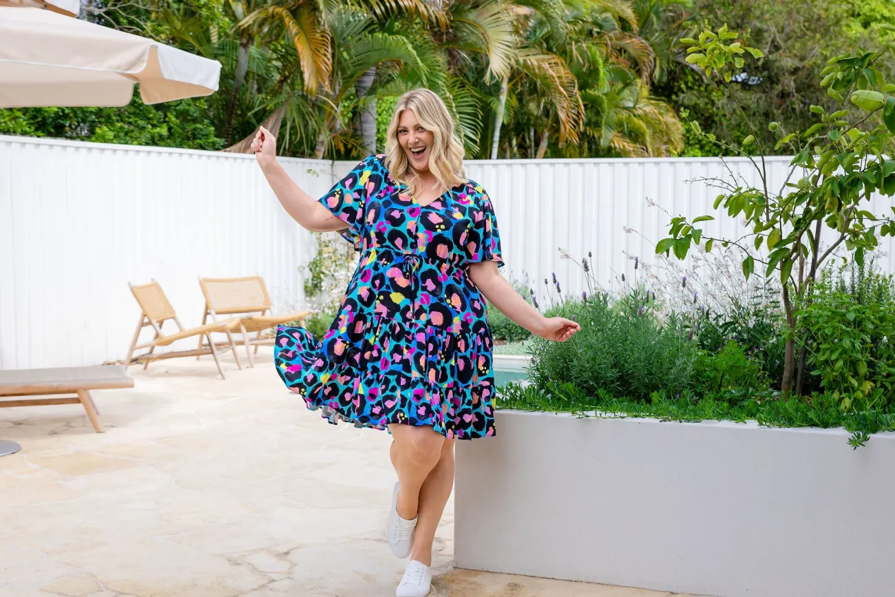 Proud Poppy Clothing Charlie Dress by Kasey Leopard by Kasey Rainbow Discount