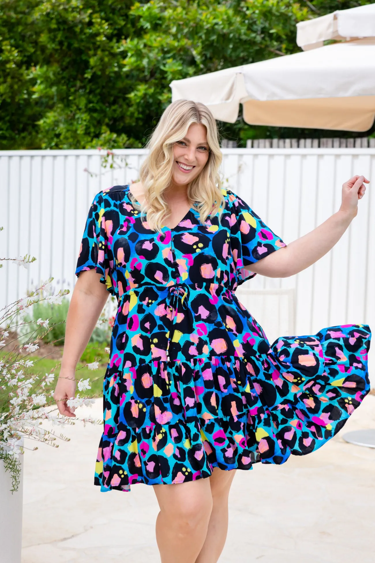 Proud Poppy Clothing Charlie Dress by Kasey Leopard by Kasey Rainbow Discount