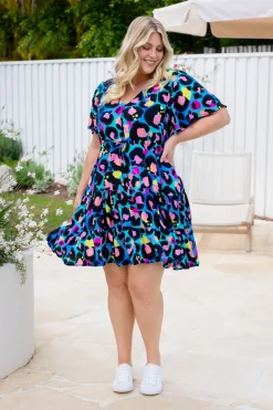 Proud Poppy Clothing Charlie Dress by Kasey Leopard by Kasey Rainbow Discount