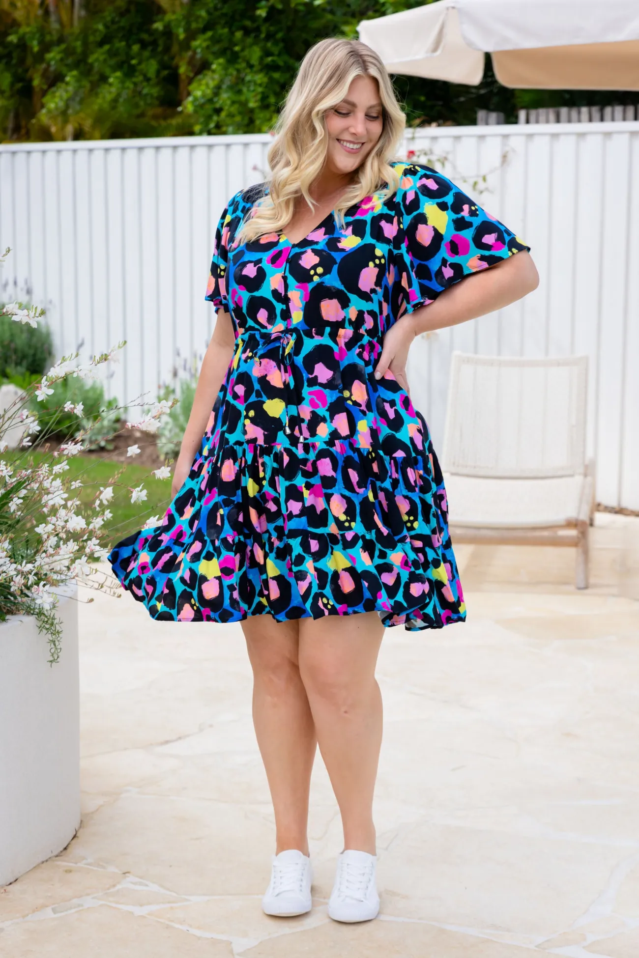 Proud Poppy Clothing Charlie Dress by Kasey Leopard by Kasey Rainbow Discount