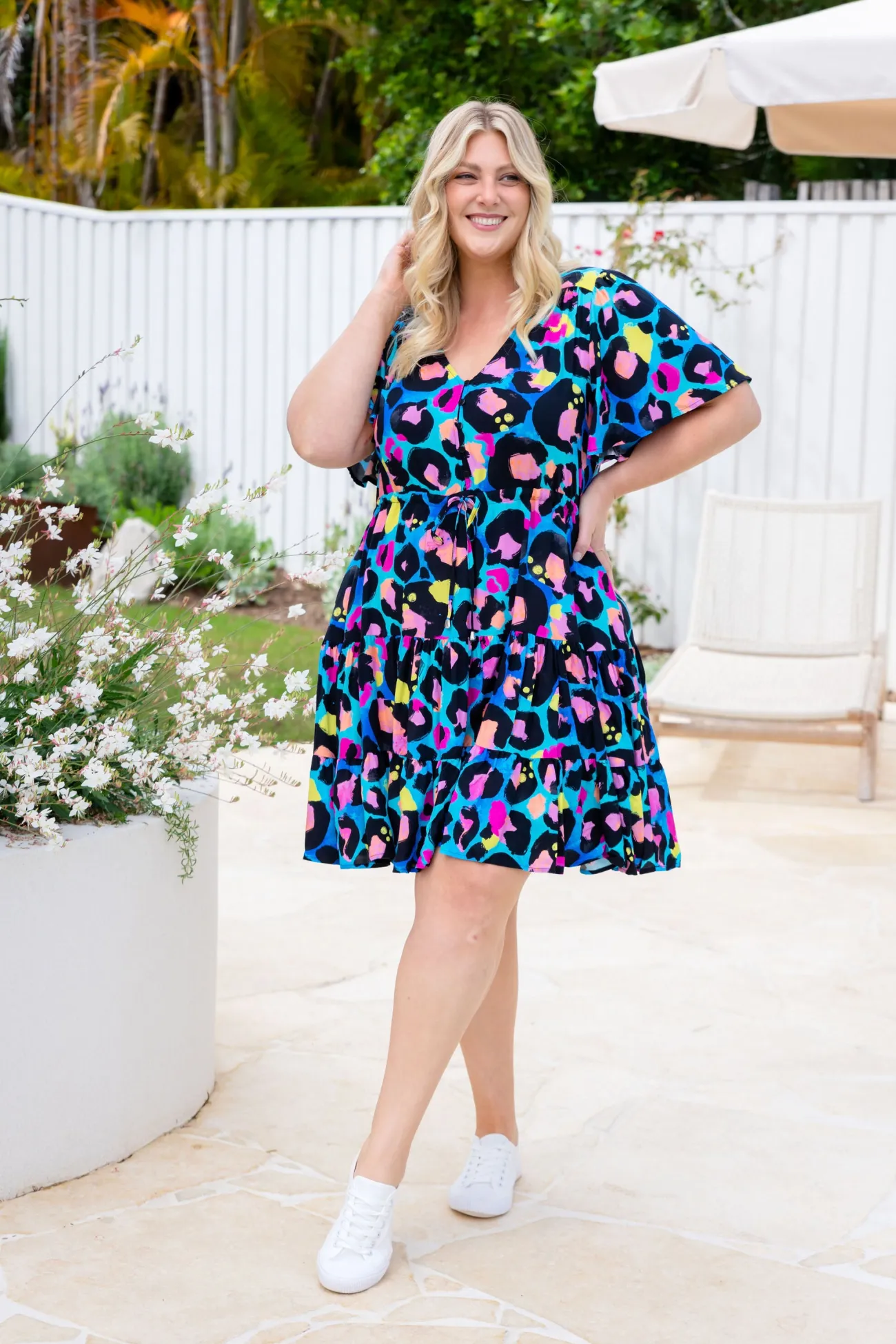 Proud Poppy Clothing Charlie Dress by Kasey Leopard by Kasey Rainbow Discount