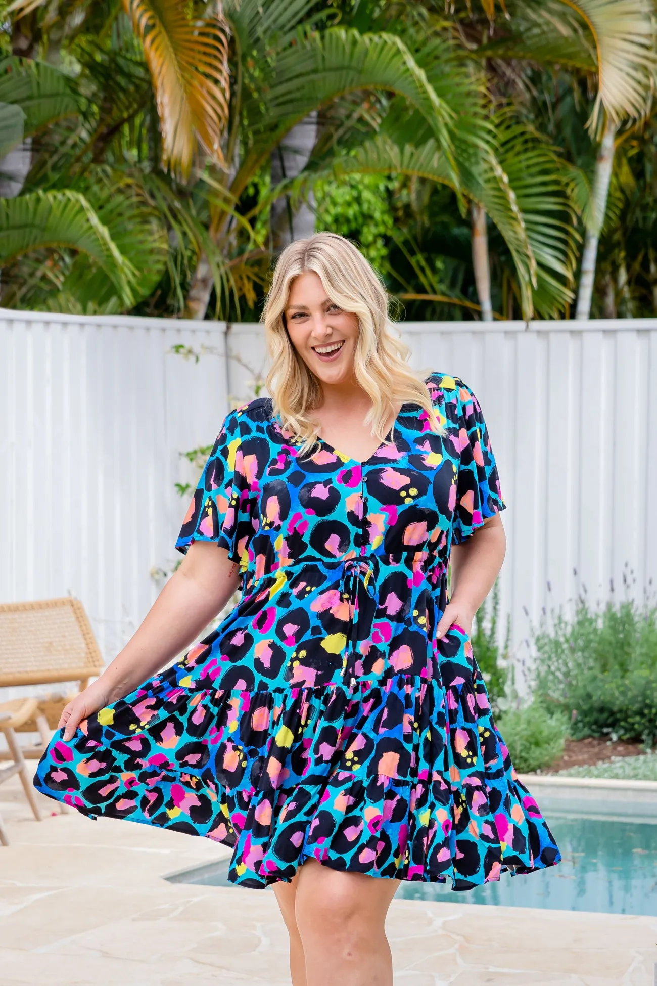 Proud Poppy Clothing Charlie Dress by Kasey Leopard by Kasey Rainbow Discount
