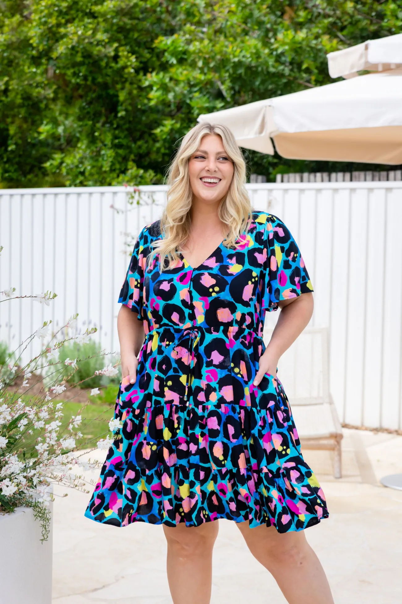 Proud Poppy Clothing Charlie Dress by Kasey Leopard by Kasey Rainbow Discount