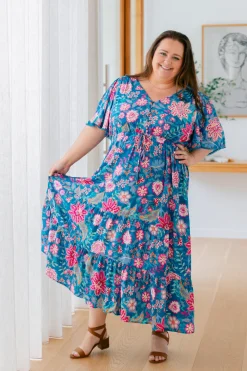 Proud Poppy Clothing Charlize Maxi Dress in Paisley Floral PaisleyFloral Hot