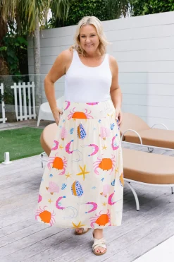 Proud Poppy Clothing Cheshire Bamboo Blend Skirt in Crabby Patty CrabbyPatty New