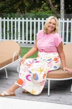 Proud Poppy Clothing Cheshire Bamboo Blend Skirt in Crabby Patty CrabbyPatty New