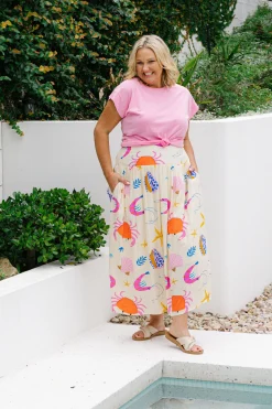 Proud Poppy Clothing Cheshire Bamboo Blend Skirt in Crabby Patty CrabbyPatty New