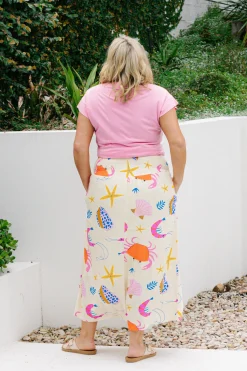 Proud Poppy Clothing Cheshire Bamboo Blend Skirt in Crabby Patty CrabbyPatty New