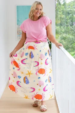 Proud Poppy Clothing Cheshire Bamboo Blend Skirt in Crabby Patty CrabbyPatty New