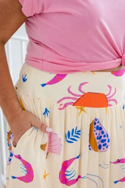 Proud Poppy Clothing Cheshire Bamboo Blend Skirt in Crabby Patty CrabbyPatty New