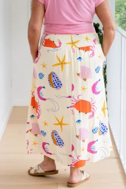 Proud Poppy Clothing Cheshire Bamboo Blend Skirt in Crabby Patty CrabbyPatty New