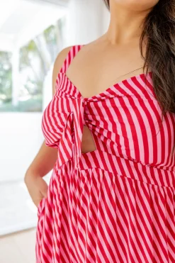 Proud Poppy Clothing Christina Jumpsuit in Candy Stripe Red/Pink CandyStripeRed/Pink Discount