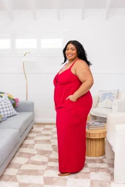 Proud Poppy Clothing Christina Jumpsuit in Red Discount