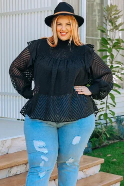 Proud Poppy Clothing Cora Long Sleeve Top in Black Clearance