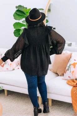 Proud Poppy Clothing Cora Long Sleeve Top in Black Clearance