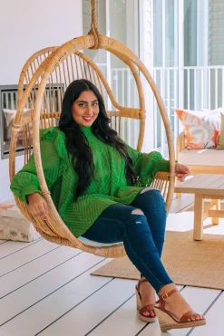 Proud Poppy Clothing Cora Long Sleeve Top in Green Hot