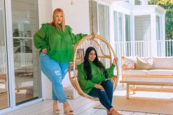 Proud Poppy Clothing Cora Long Sleeve Top in Green Hot