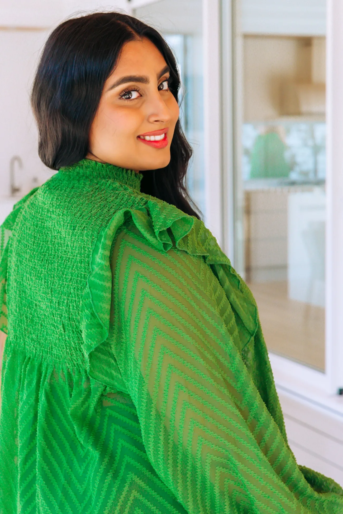 Proud Poppy Clothing Cora Long Sleeve Top in Green Hot