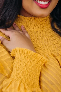 Proud Poppy Clothing Cora Long Sleeve Top in Mustard Clearance