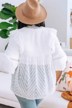 Proud Poppy Clothing Cora Long Sleeve Top in White Clearance
