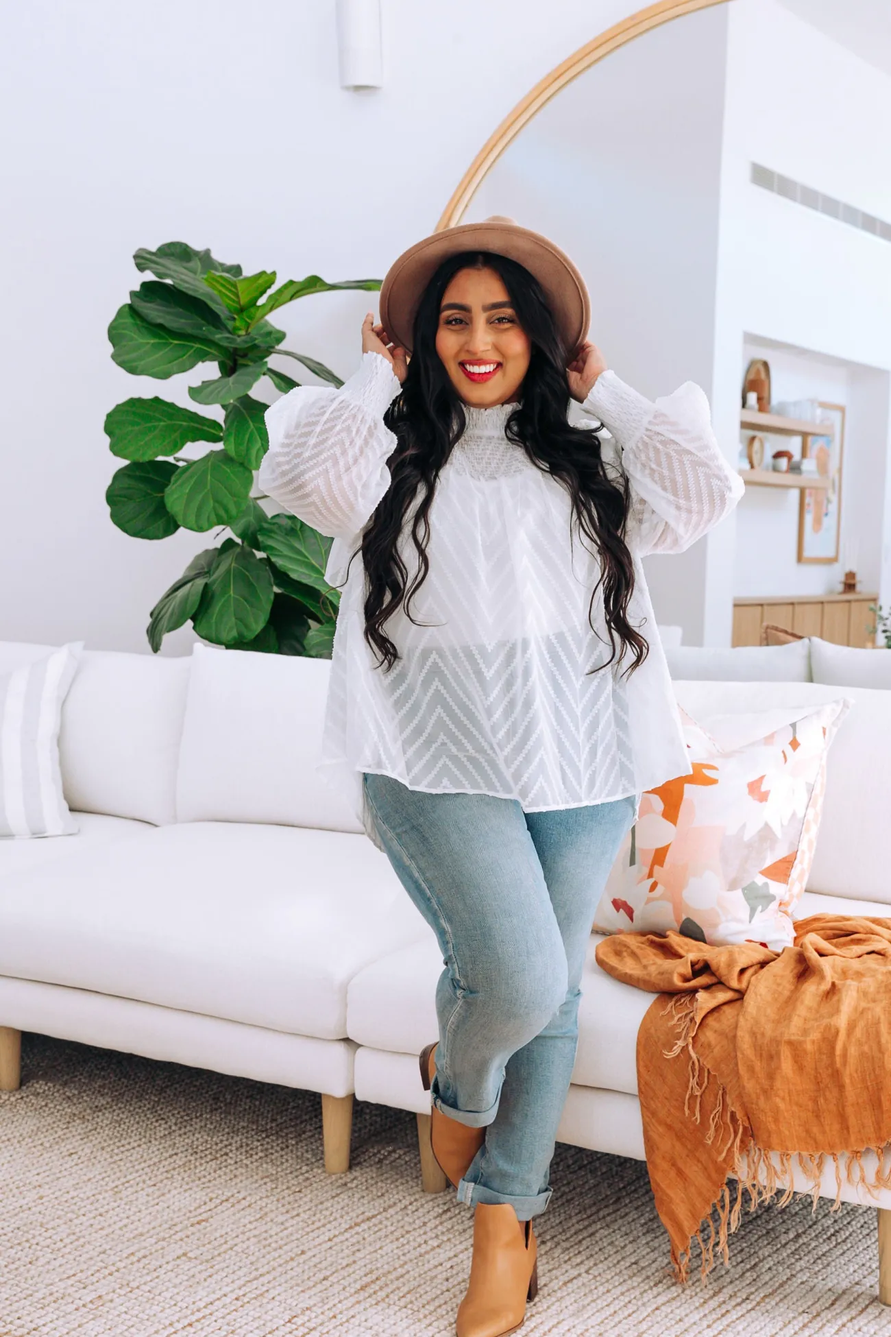 Proud Poppy Clothing Cora Long Sleeve Top in White Clearance