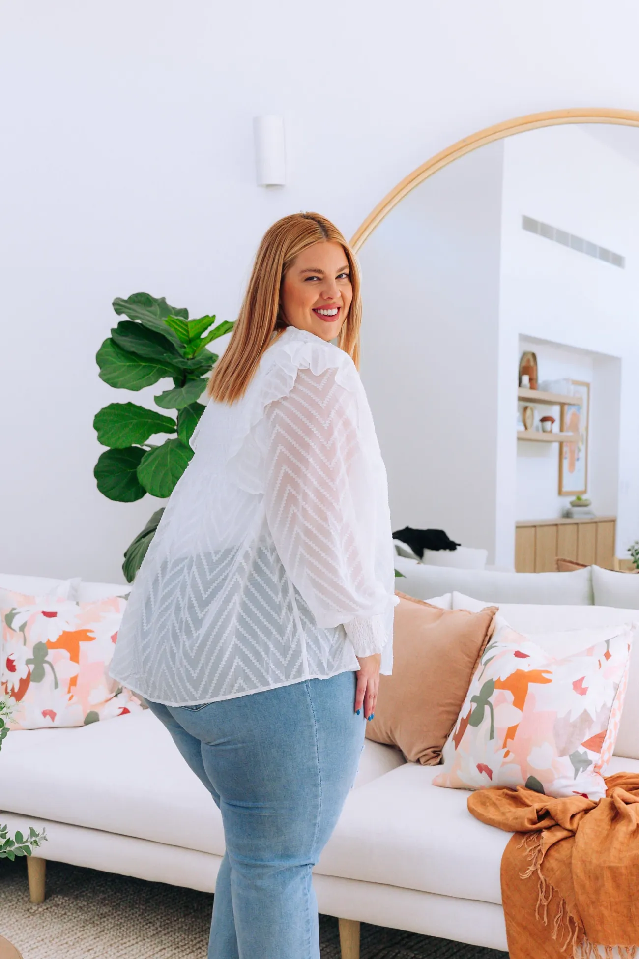 Proud Poppy Clothing Cora Long Sleeve Top in White Clearance
