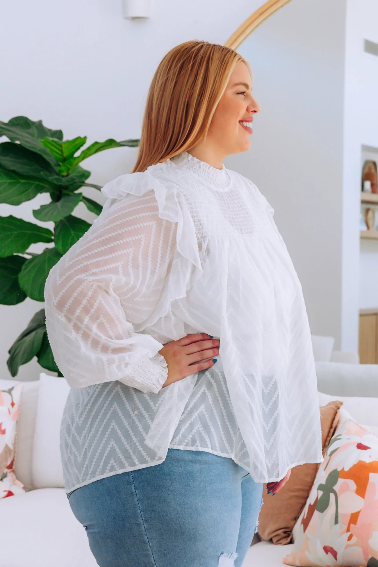 Proud Poppy Clothing Cora Long Sleeve Top in White Clearance