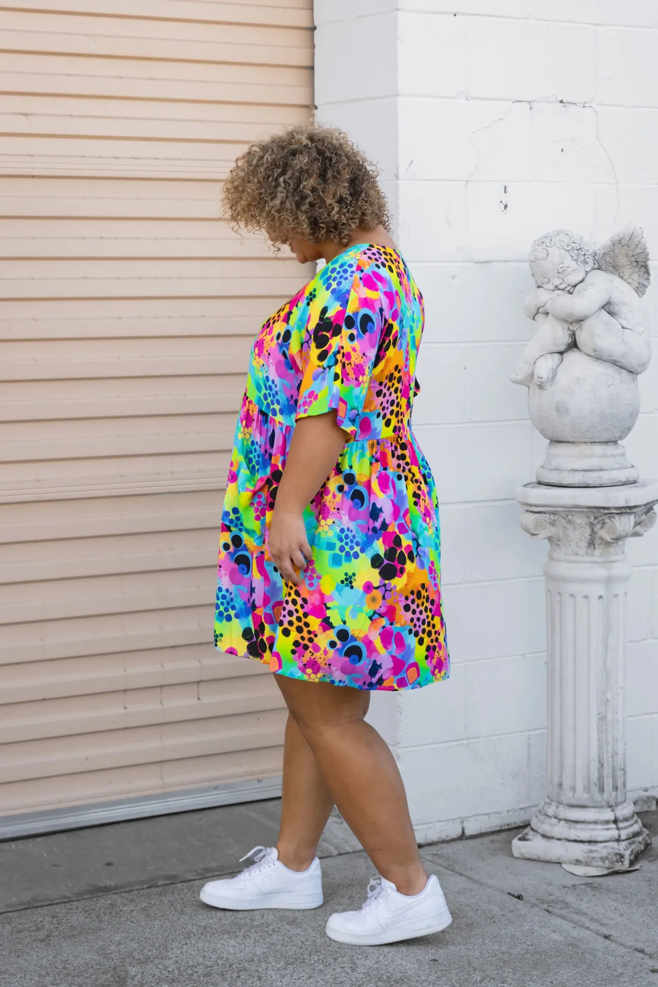 Proud Poppy Clothing Disco Dress in Messy Mind by Kasey Rainbow New