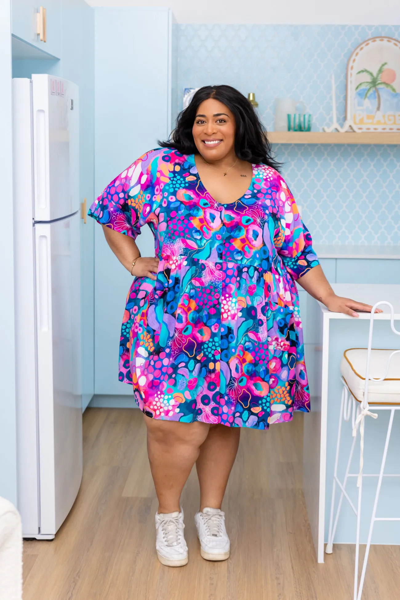 Proud Poppy Clothing Disco Dress in Midnight Safari by Kasey Rainbow Best