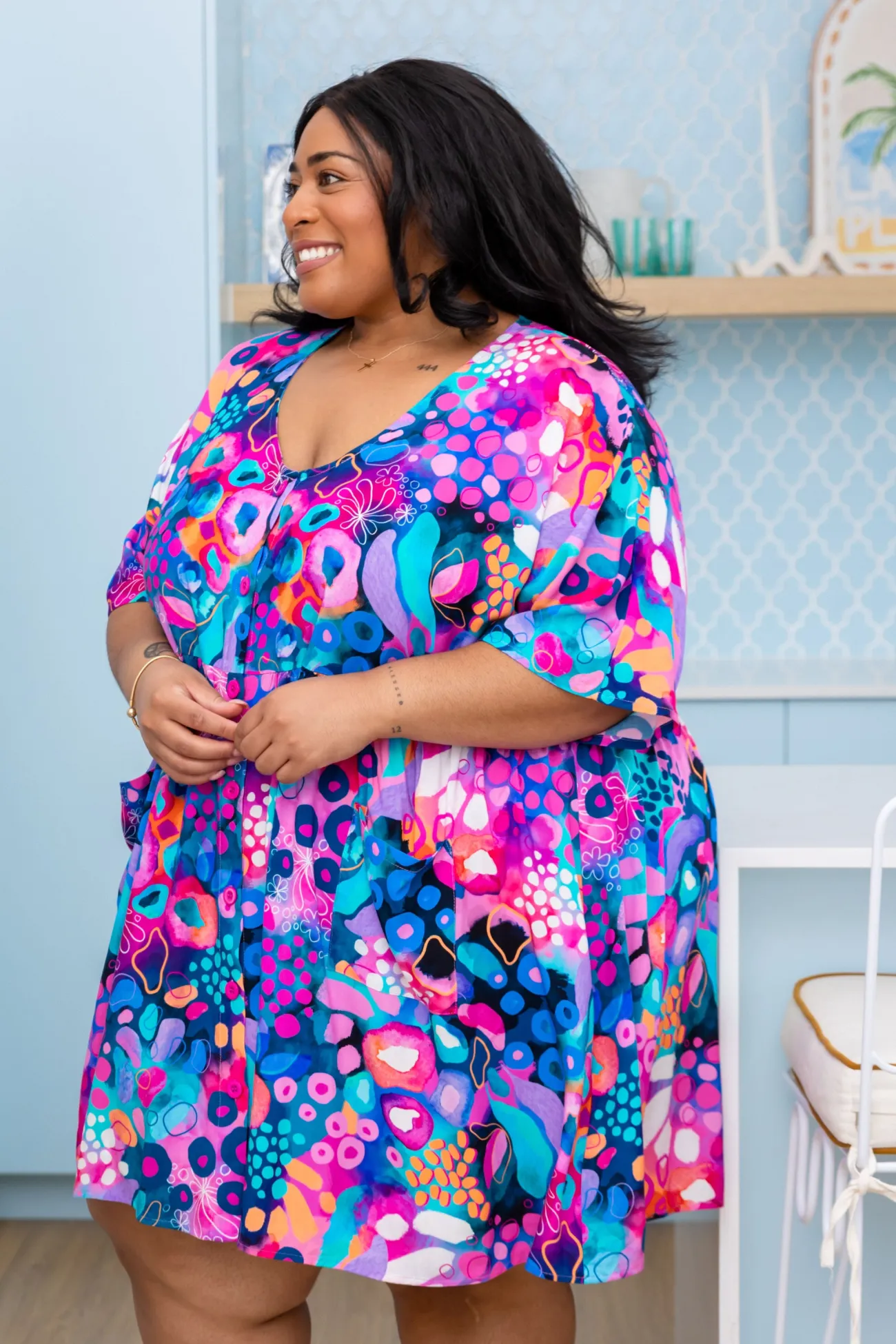 Proud Poppy Clothing Disco Dress in Midnight Safari by Kasey Rainbow Best