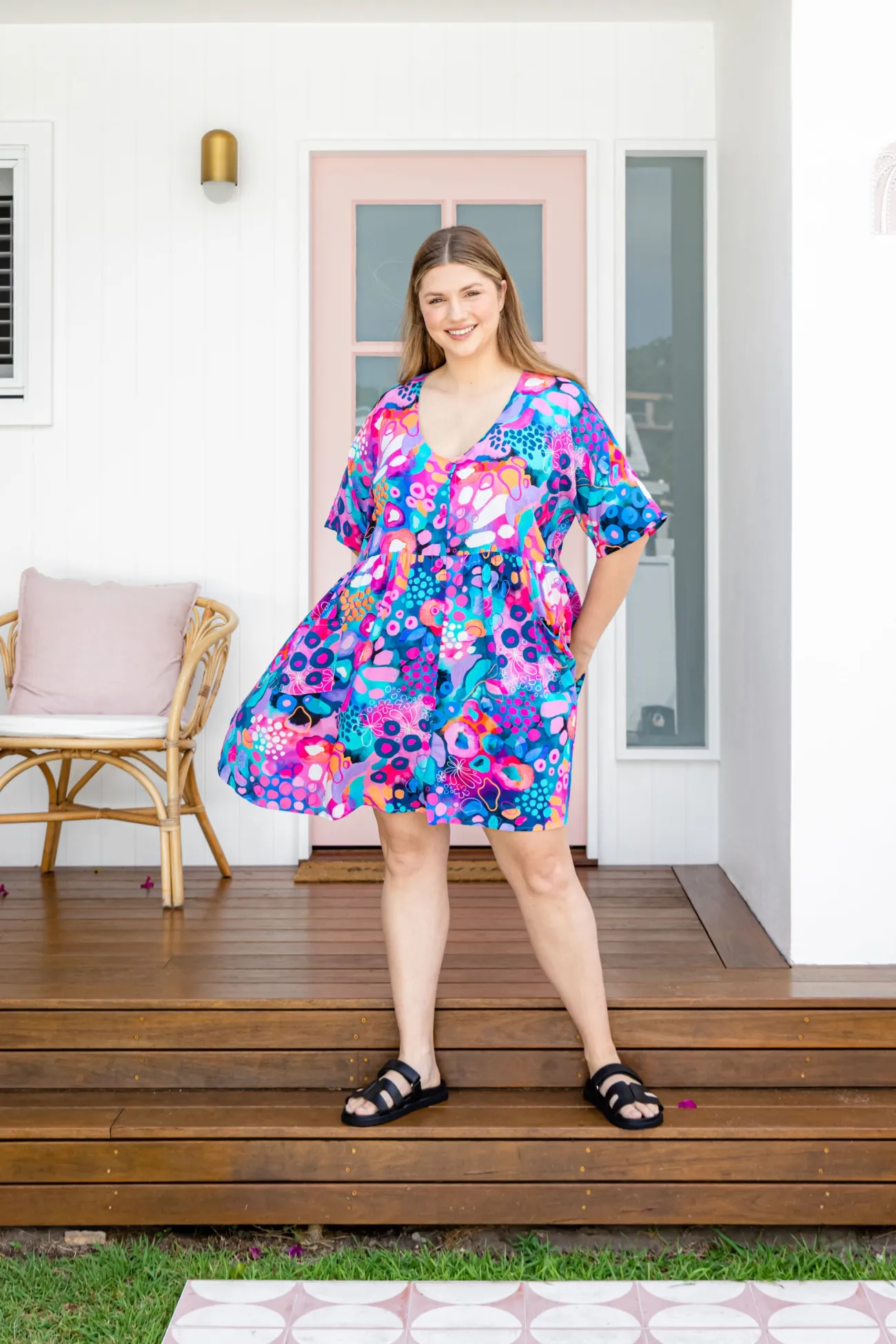 Proud Poppy Clothing Disco Dress in Midnight Safari by Kasey Rainbow Best