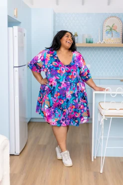 Proud Poppy Clothing Disco Dress in Midnight Safari by Kasey Rainbow Best