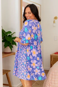 Proud Poppy Clothing Divine Dress in Lilac Daisies LilacDaisies New