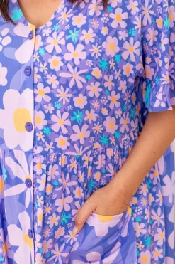 Proud Poppy Clothing Divine Dress in Lilac Daisies LilacDaisies New