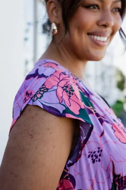 Proud Poppy Clothing Ellie Floral Maxi Dress in Purple Hot