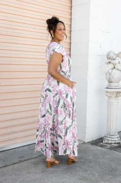 Proud Poppy Clothing Ellie Floral Maxi Dress in White Cream New