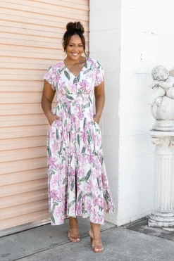 Proud Poppy Clothing Ellie Floral Maxi Dress in White Cream New