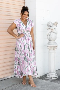 Proud Poppy Clothing Ellie Floral Maxi Dress in White Cream New