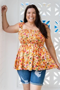 Proud Poppy Clothing Ellie Top in Sunshine Floral SunshineFloral Sale