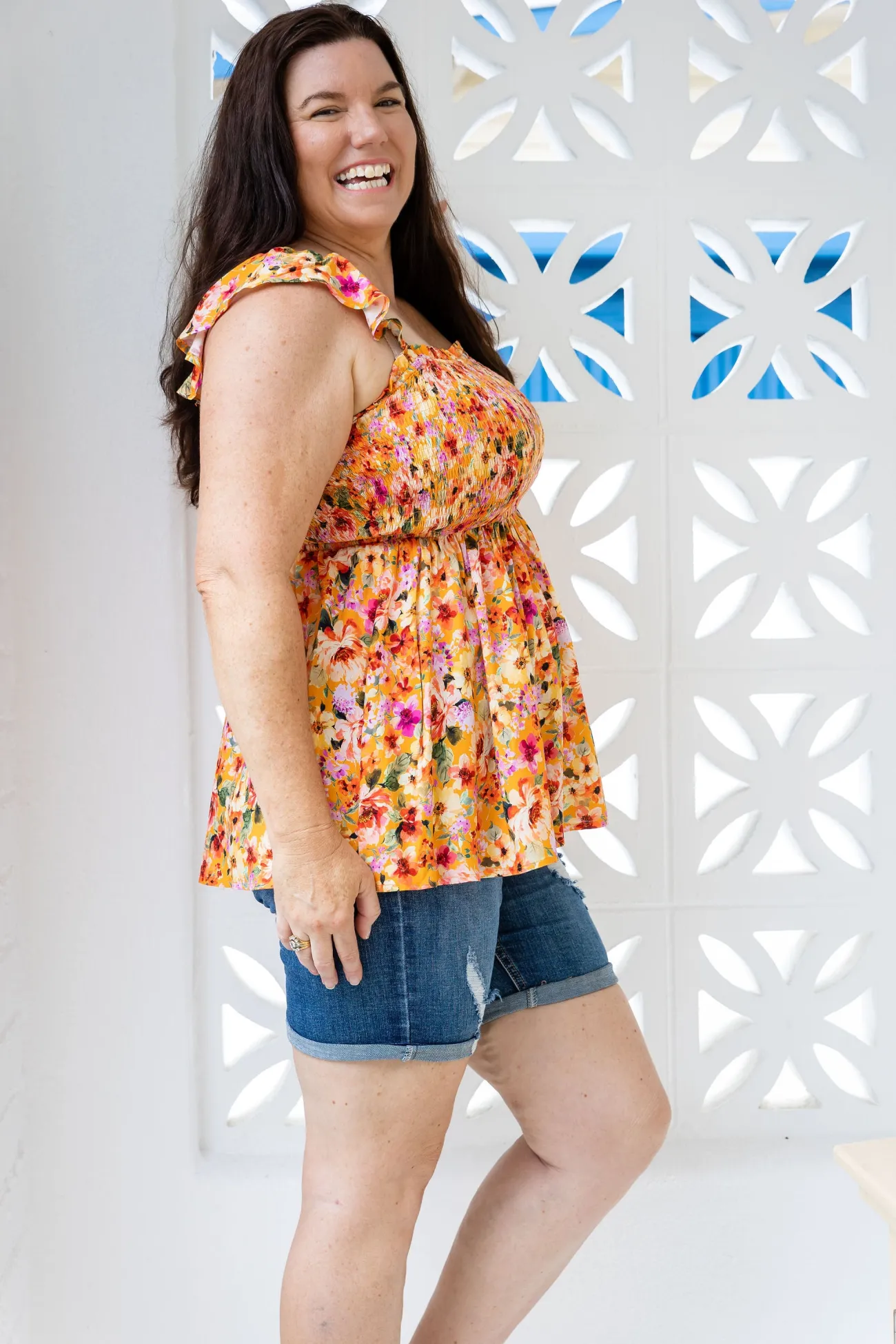 Proud Poppy Clothing Ellie Top in Sunshine Floral SunshineFloral Sale