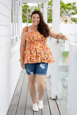 Proud Poppy Clothing Ellie Top in Sunshine Floral SunshineFloral Sale