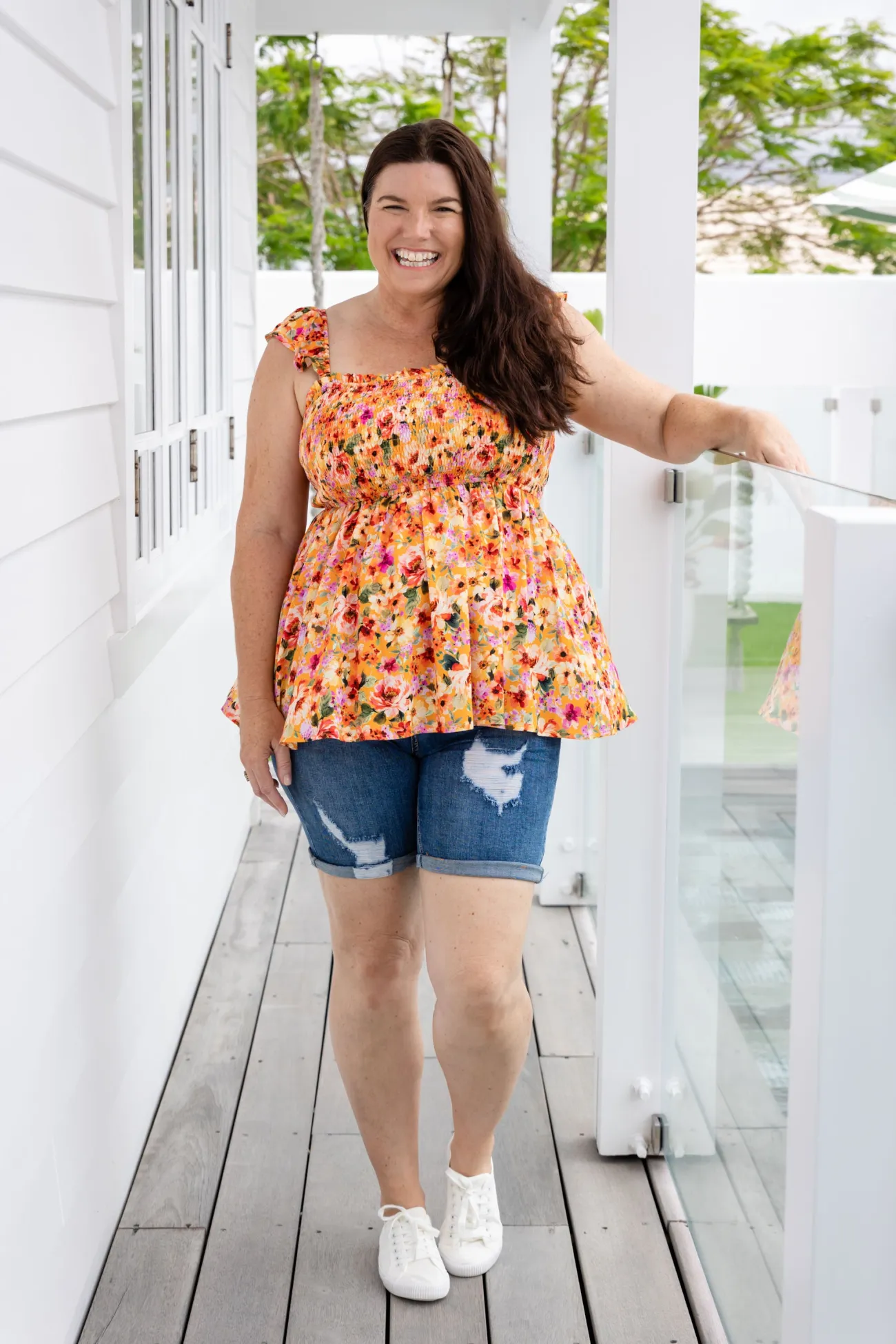 Proud Poppy Clothing Ellie Top in Sunshine Floral SunshineFloral Sale