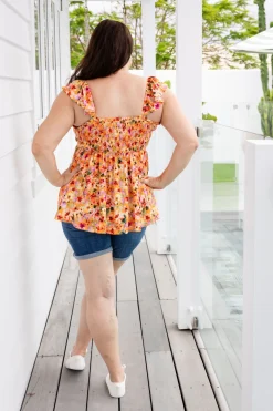 Proud Poppy Clothing Ellie Top in Sunshine Floral SunshineFloral Sale
