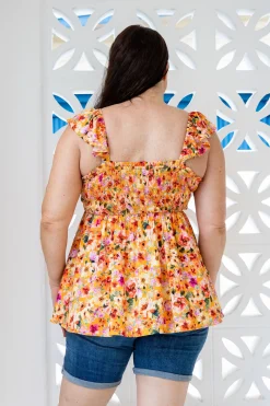 Proud Poppy Clothing Ellie Top in Sunshine Floral SunshineFloral Sale