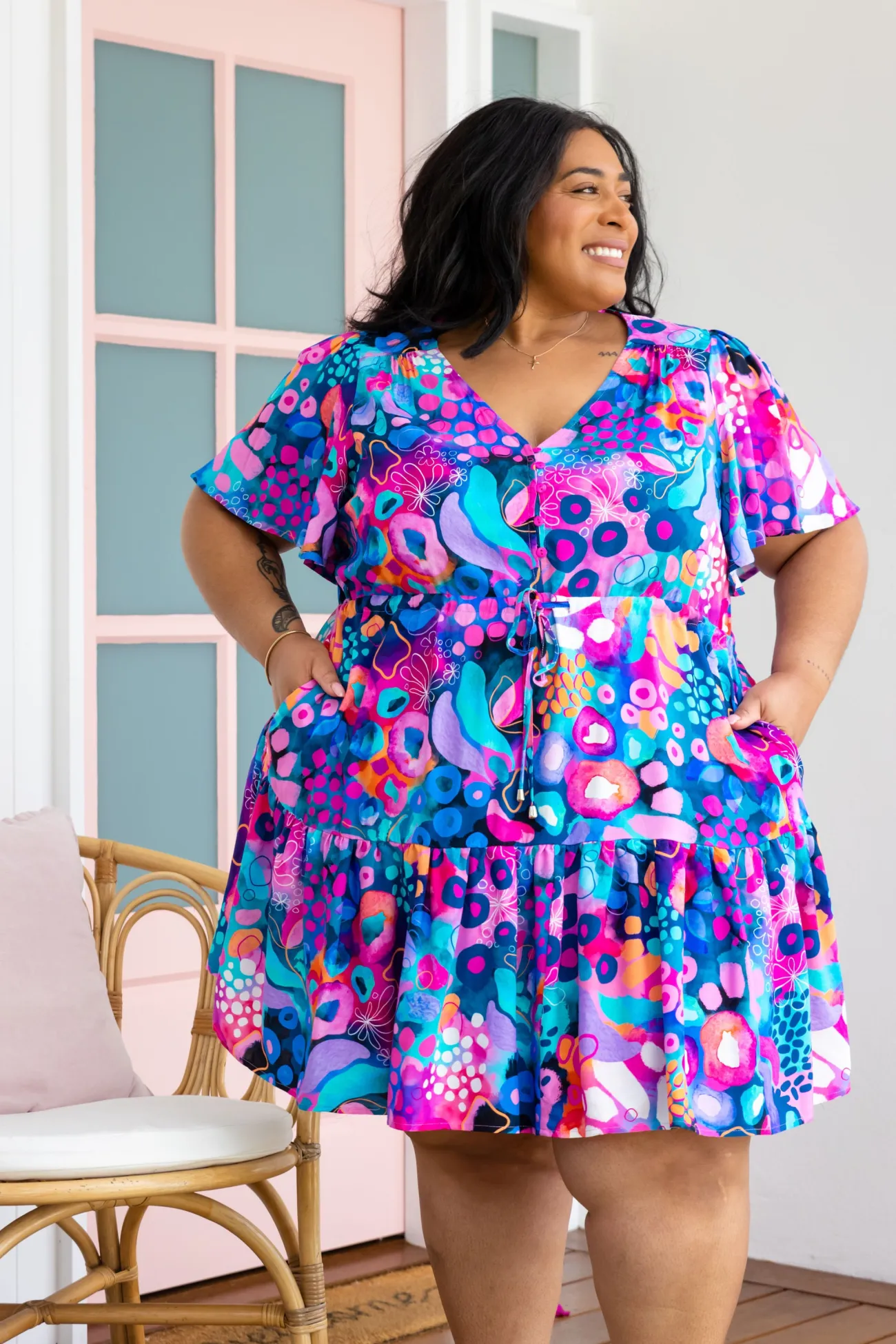 Proud Poppy Clothing Esmae Dress in Midnight Safari by Kasey Rainbow Hot