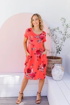 Proud Poppy Clothing Eve Dress in Hibiscus Fashion