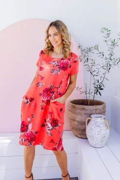 Proud Poppy Clothing Eve Dress in Hibiscus Fashion